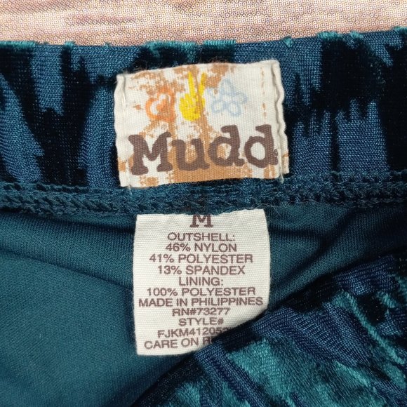 Mudd Medium Skirt Turquoise Burnout Animal Print Velour Skirt - Picture 5 of 8